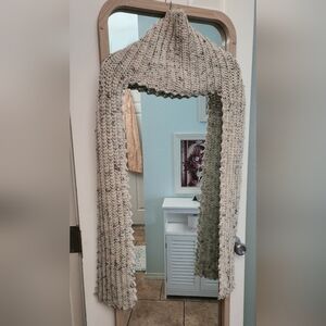 Cozy Knit Cream Scarf with Hood